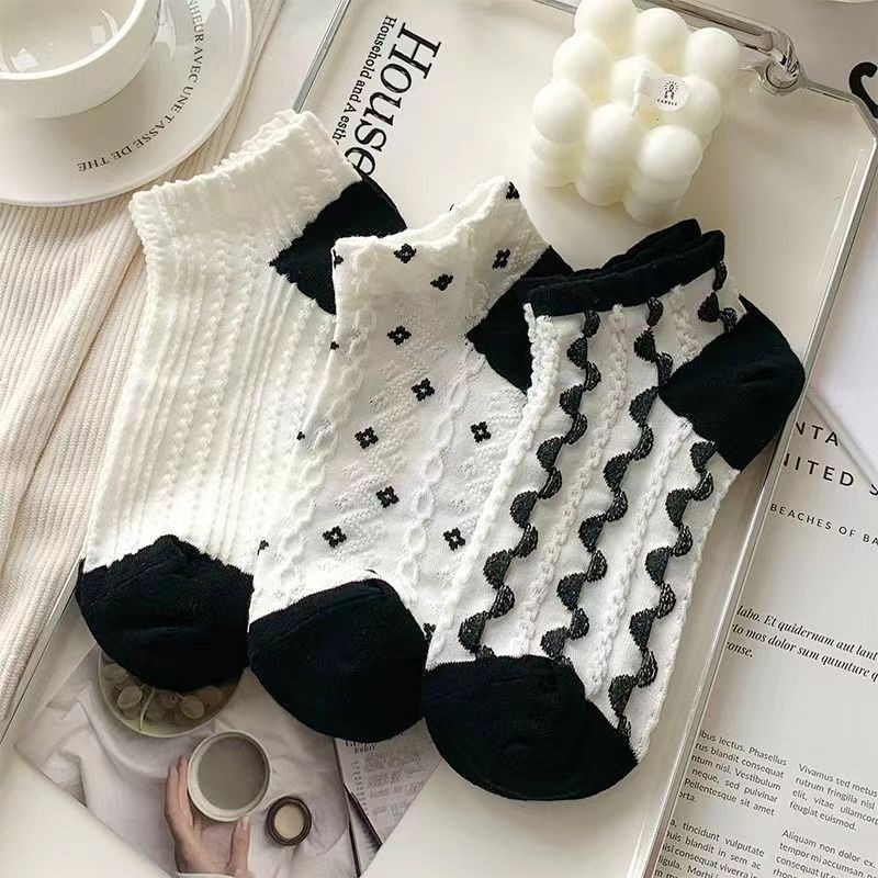 Korean Style Japanese Lace Socks For Girls Short Boat Socks